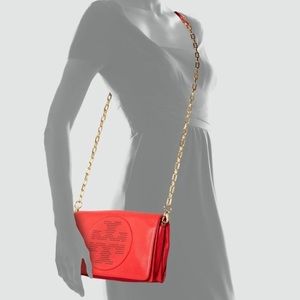 Tory Burch Kipp Leather Crossbody Bag Convertible Clutch